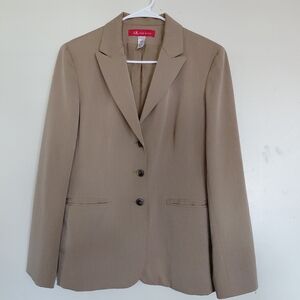 Ann Klien Womens Tan Blazer Jacket Size 10